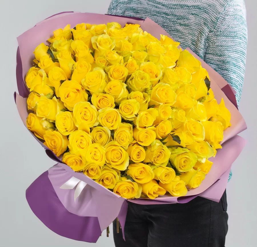 101 желтая роза