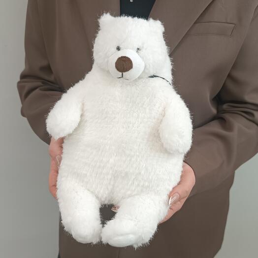 Игрушка мягкая медведь, 27 см, белый, по имени Пух, коллекция Selection