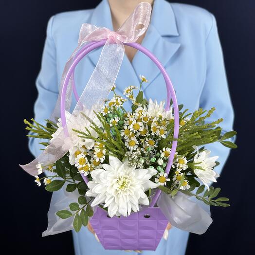 Хризантемы и Ромашки в сумочке