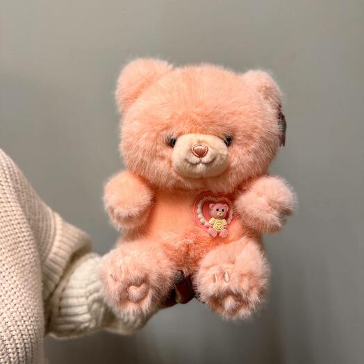 Мишка со спиннером розовый