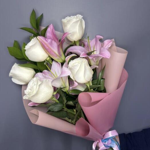 Букет из роз «Нежность», букет из белых роз