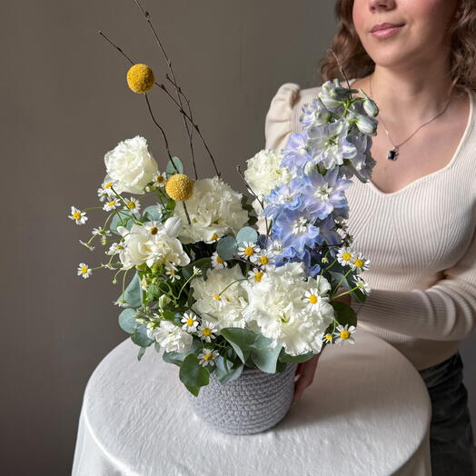 Spring composition with dolphinium