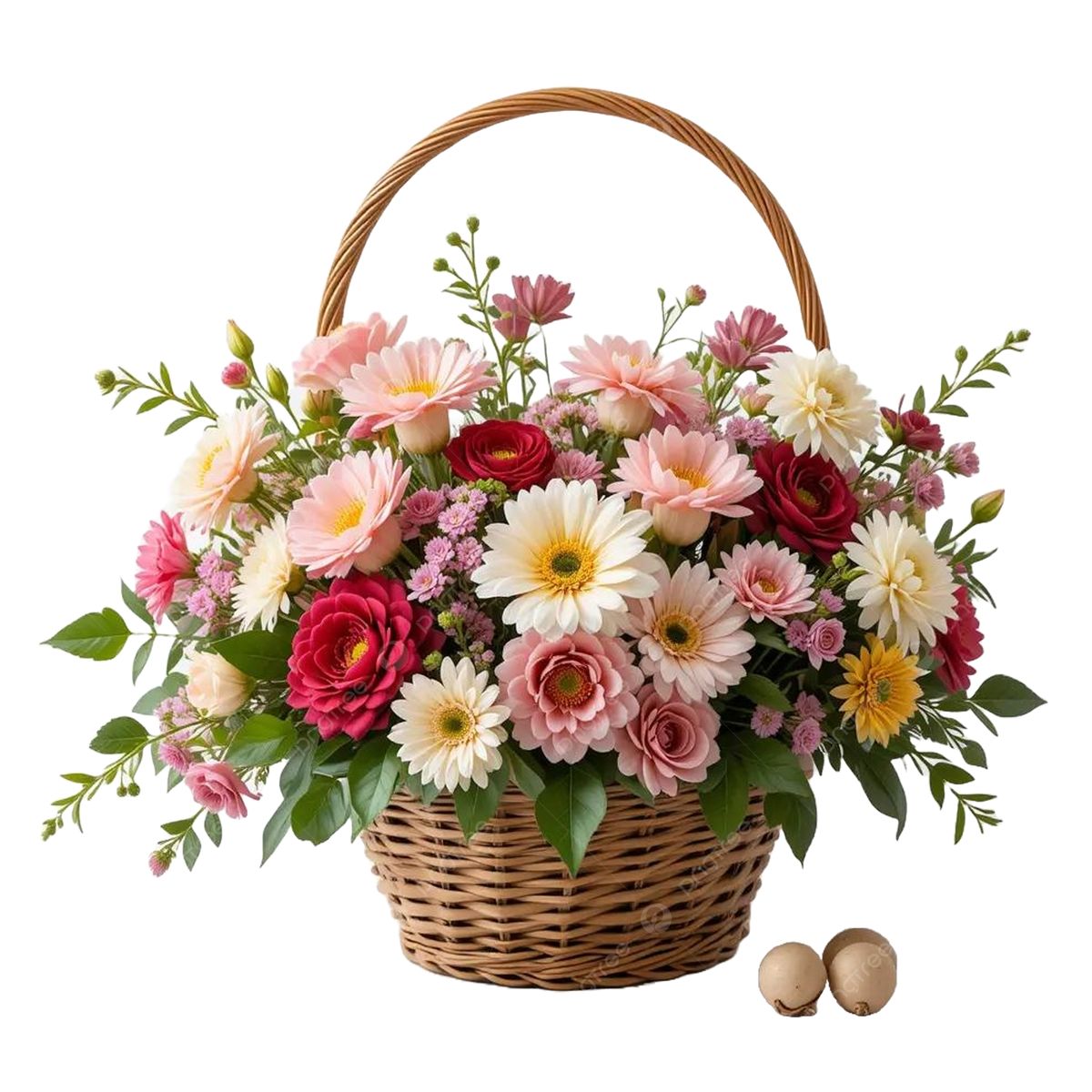 Яркий букет в корзине 🌷