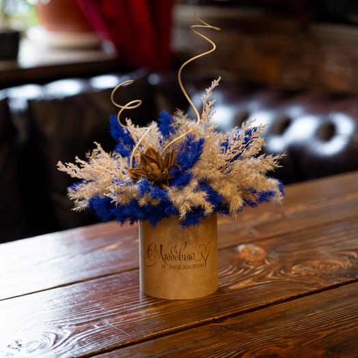 Декор из сухоцветов «Индиго мечты»