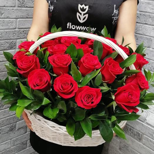 Корзина любви красная VIP роза от FMART Polezha