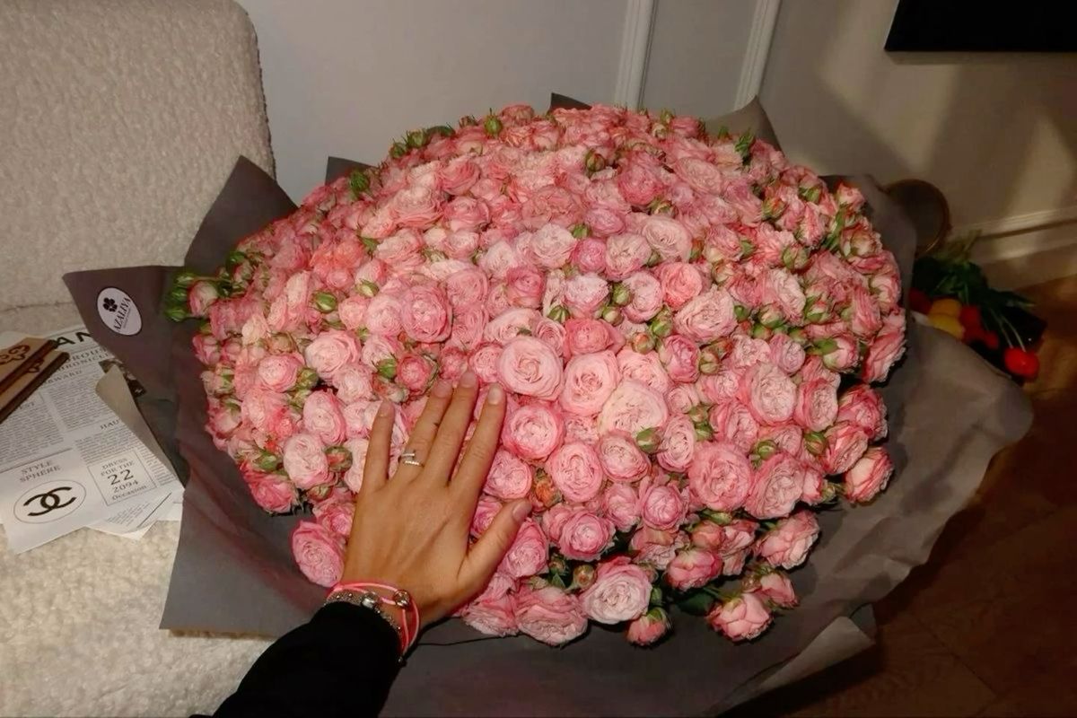 101 розовая роза 50 см премиум 🌸