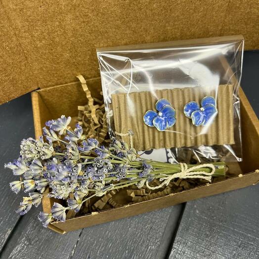 🪐 Волшебный подарок: изысканные серьги - гвоздики в форме небесной орхидеи + ароматная лаванда