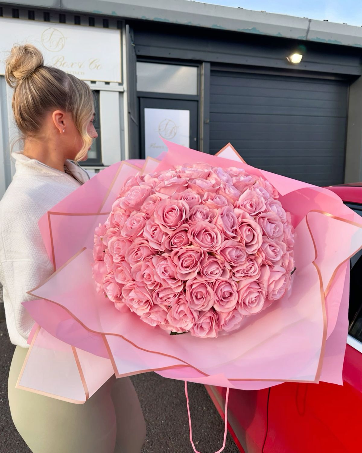 101 розовая роза 50 см изысканная 🌷