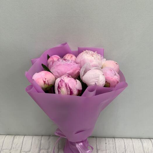Bouquet of 9 pink peonies Sarah Berear