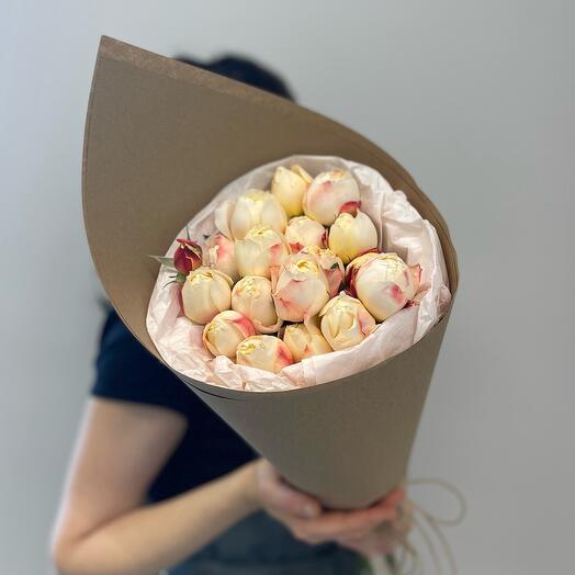 Delicate bouquet of pionoid bush roses "Princess Giyuk"